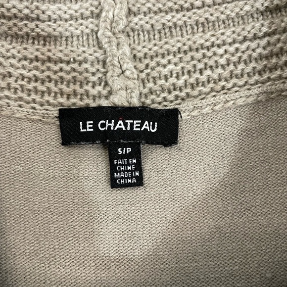 Le Chateau Tunic Sweater, Long Sleeve, Cowl Neck, Beige, Size Small W Belt - Picture 5 of 8